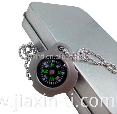 custom 18g titanium compass necklace pendant outdoor grift for outdoorsman, hiker, camper